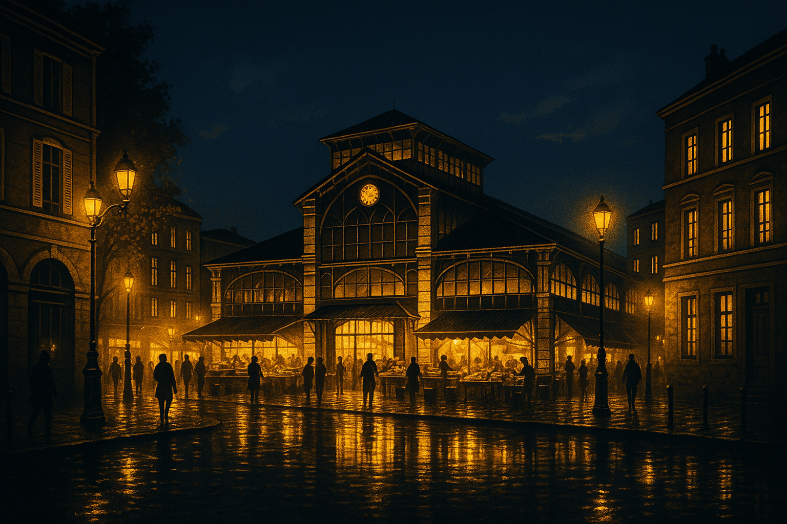 Marché de nuit à La Rochelle, ambiance vivante et commerçante